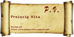 Preiszig Vita névjegykártya